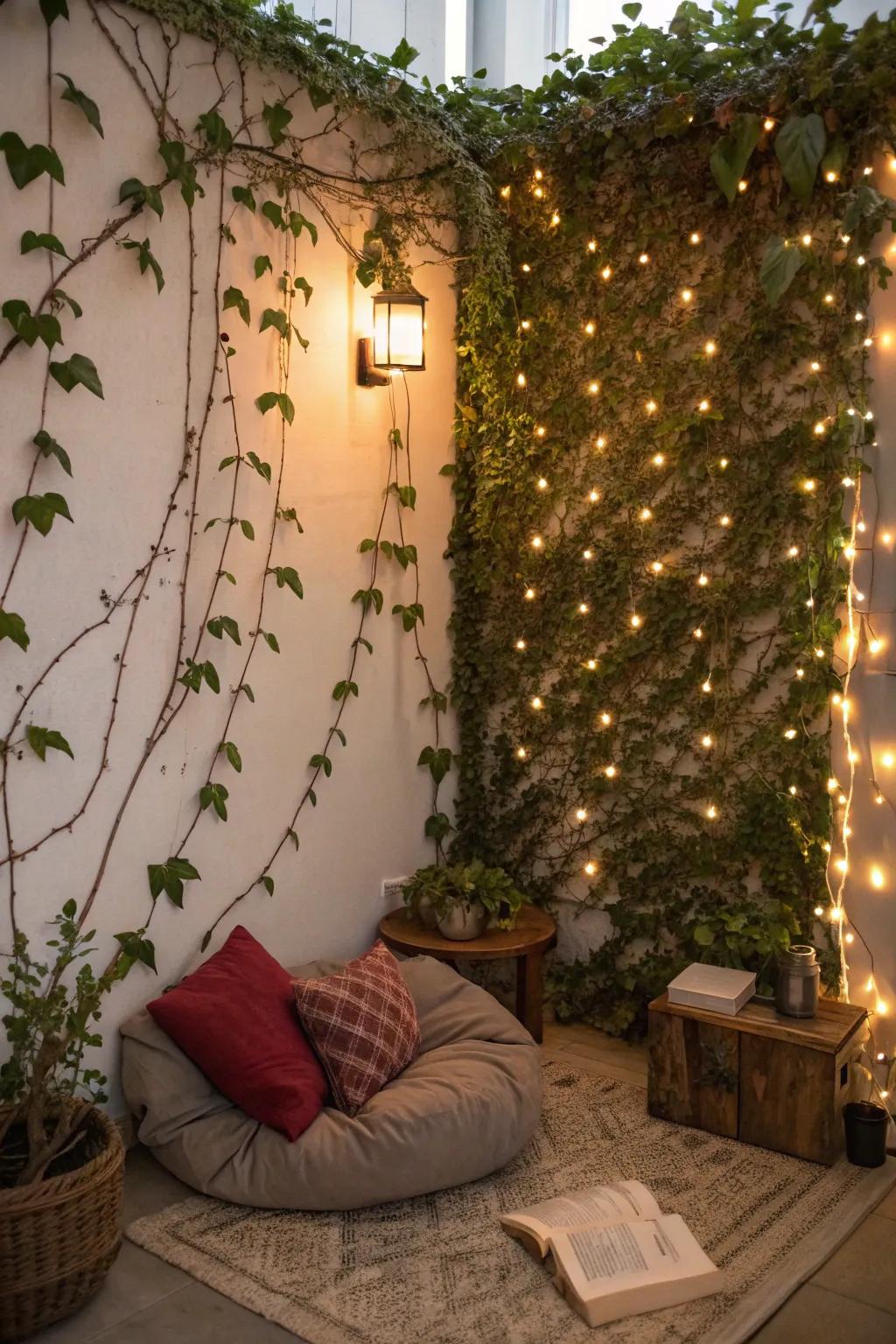 Bring a hint of magic with vines and ambient lights.
