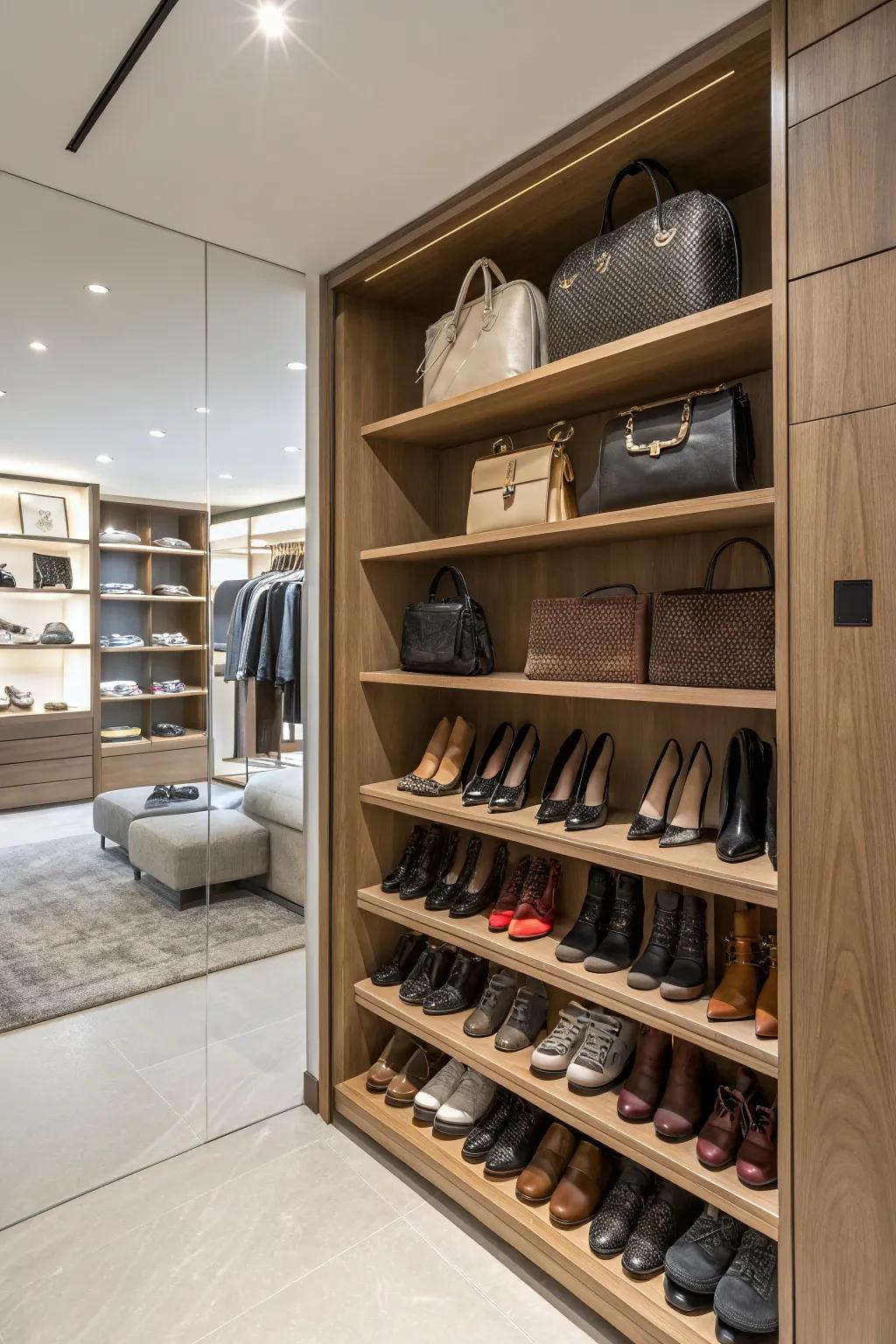 Open shelves that not only provide easy access but also double as a chic display.