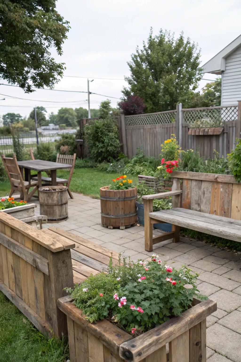 Reclaimed wood adds rustic charm and character.