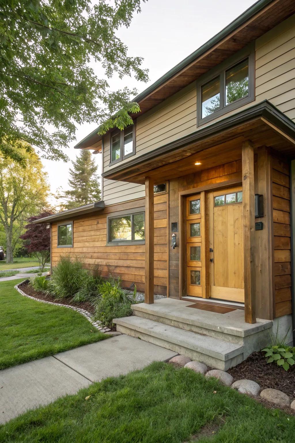 Eco-friendly materials bring style and sustainability to your front door.