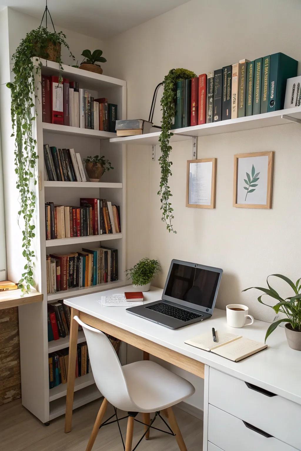 Minimalistic line borders create a sleek and sophisticated study space.
