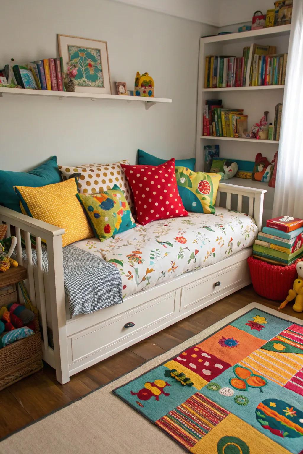 Design a warm retreat with a thoughtfully laid-out set of cushions.