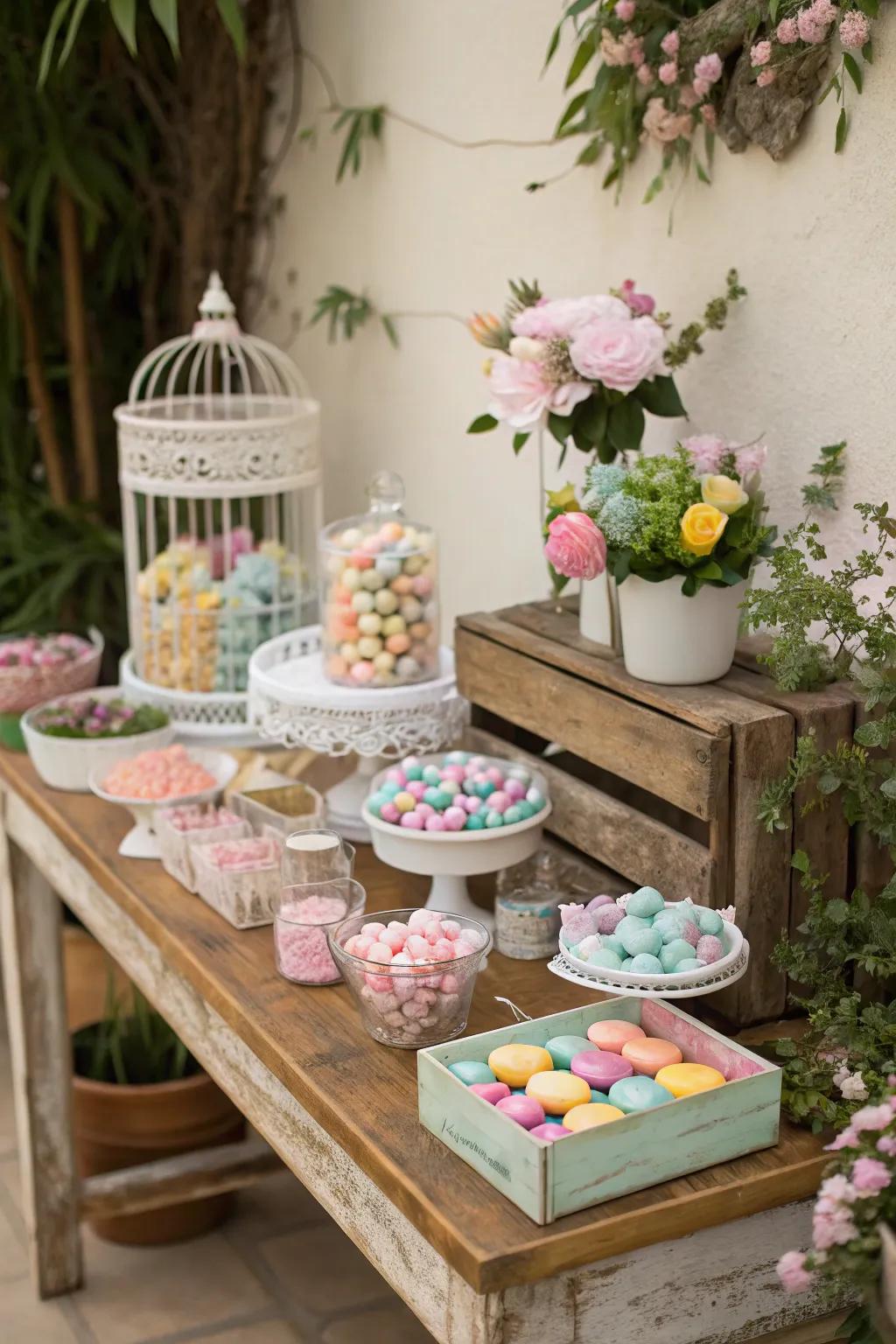 A garden-inspired candy bar that blossoms with charm and sweetness.