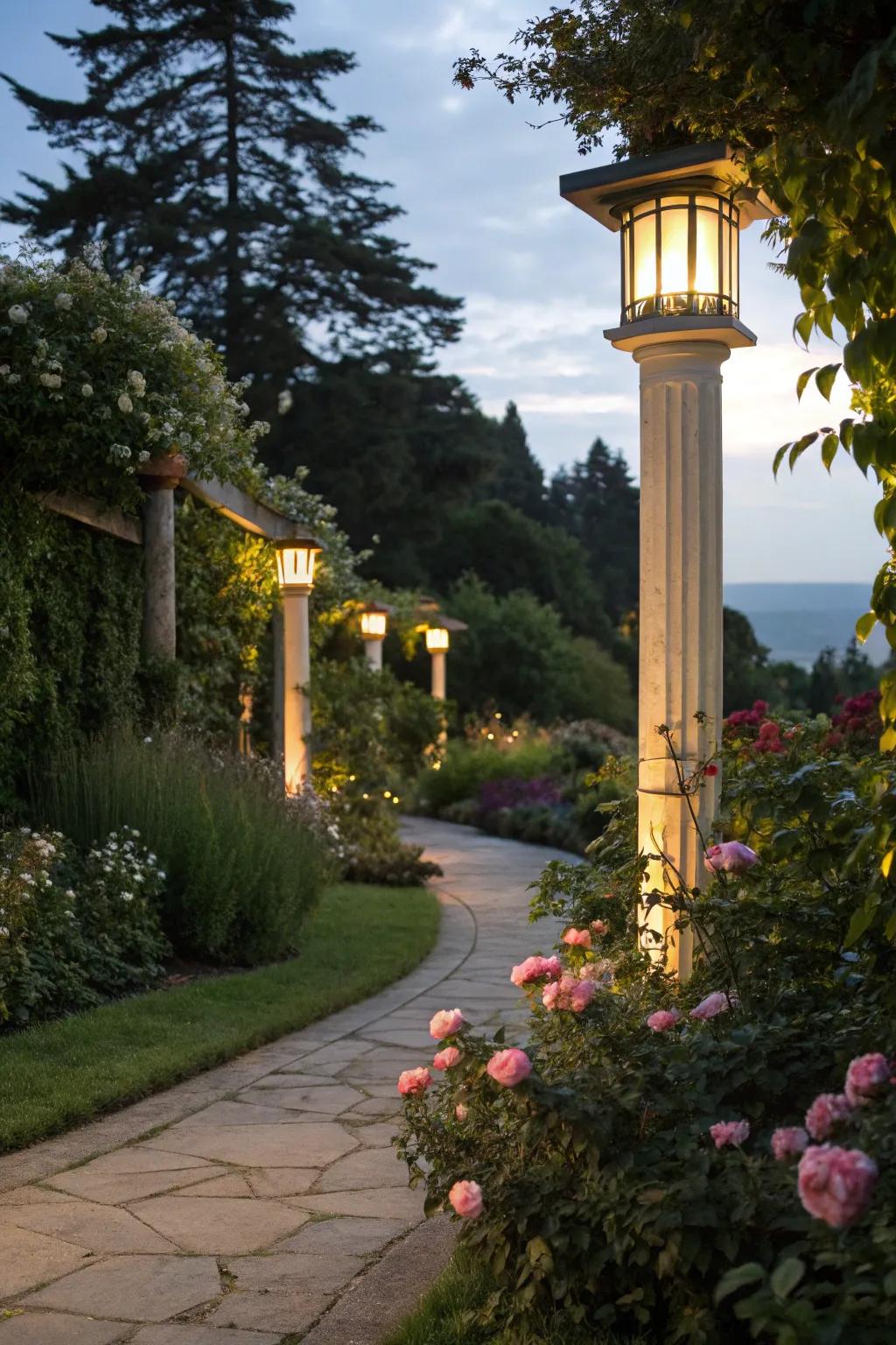 Direct your path with wonderfully lit walkways.
