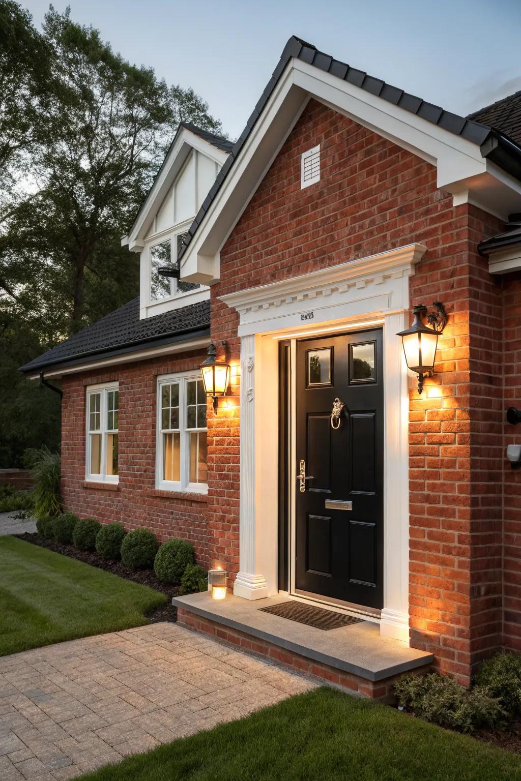 Bold and sophisticated black door for modern appeal.