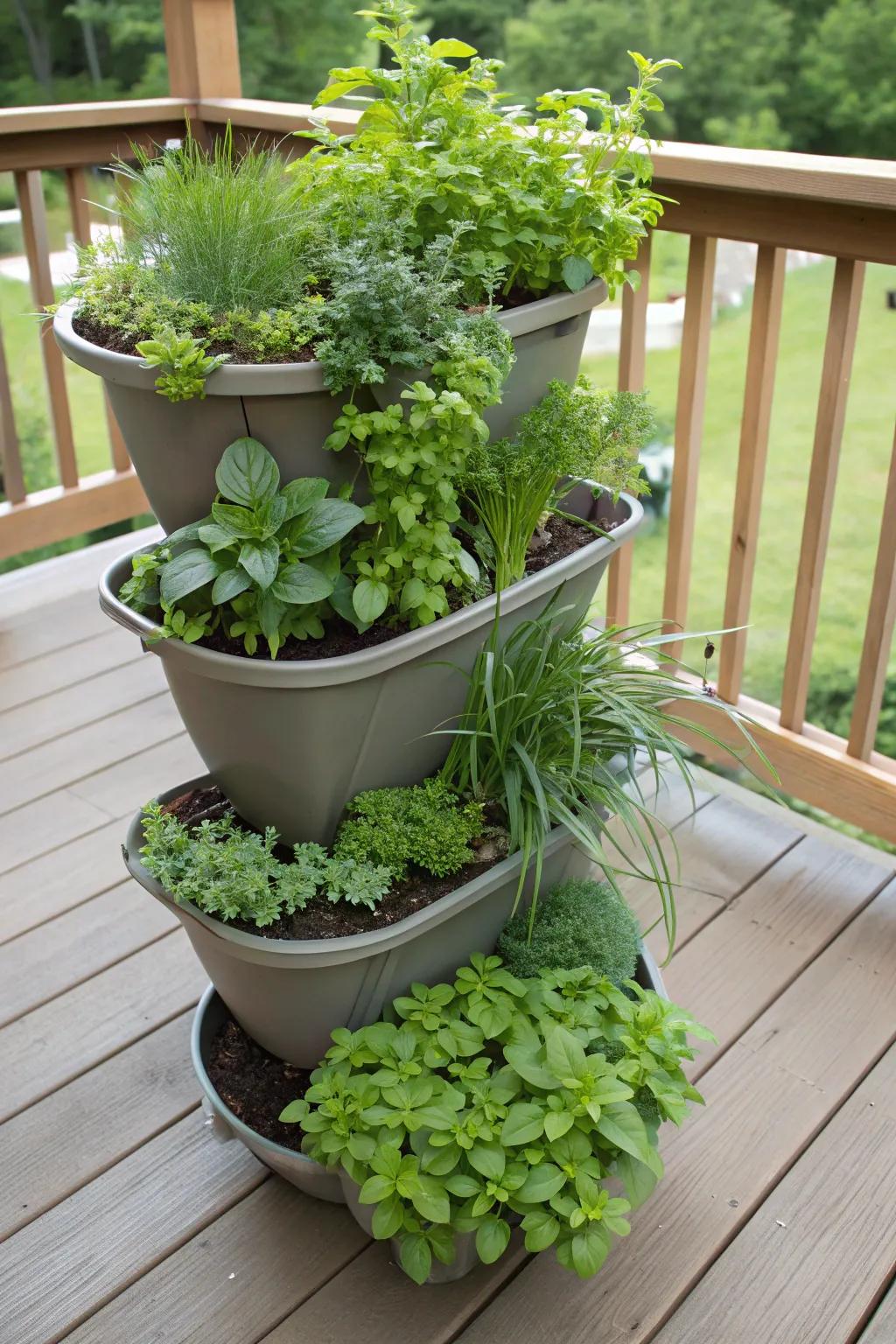 Layer your herbs for a dynamic, vertical garden.