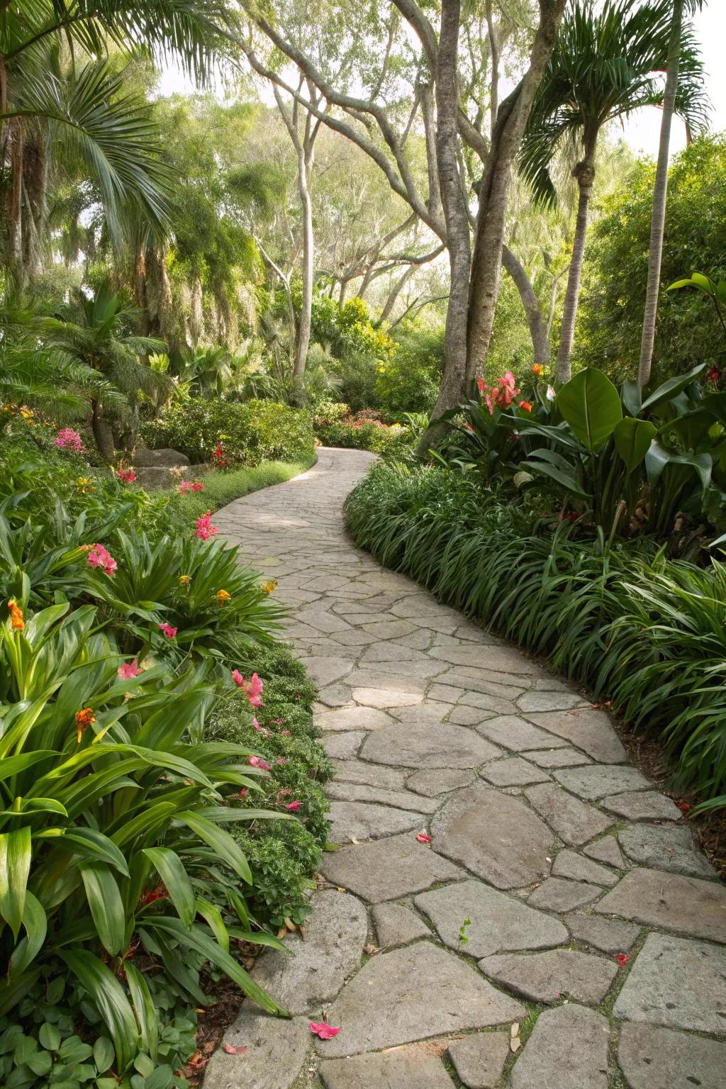 A stone pathway adds both beauty and function to your garden.