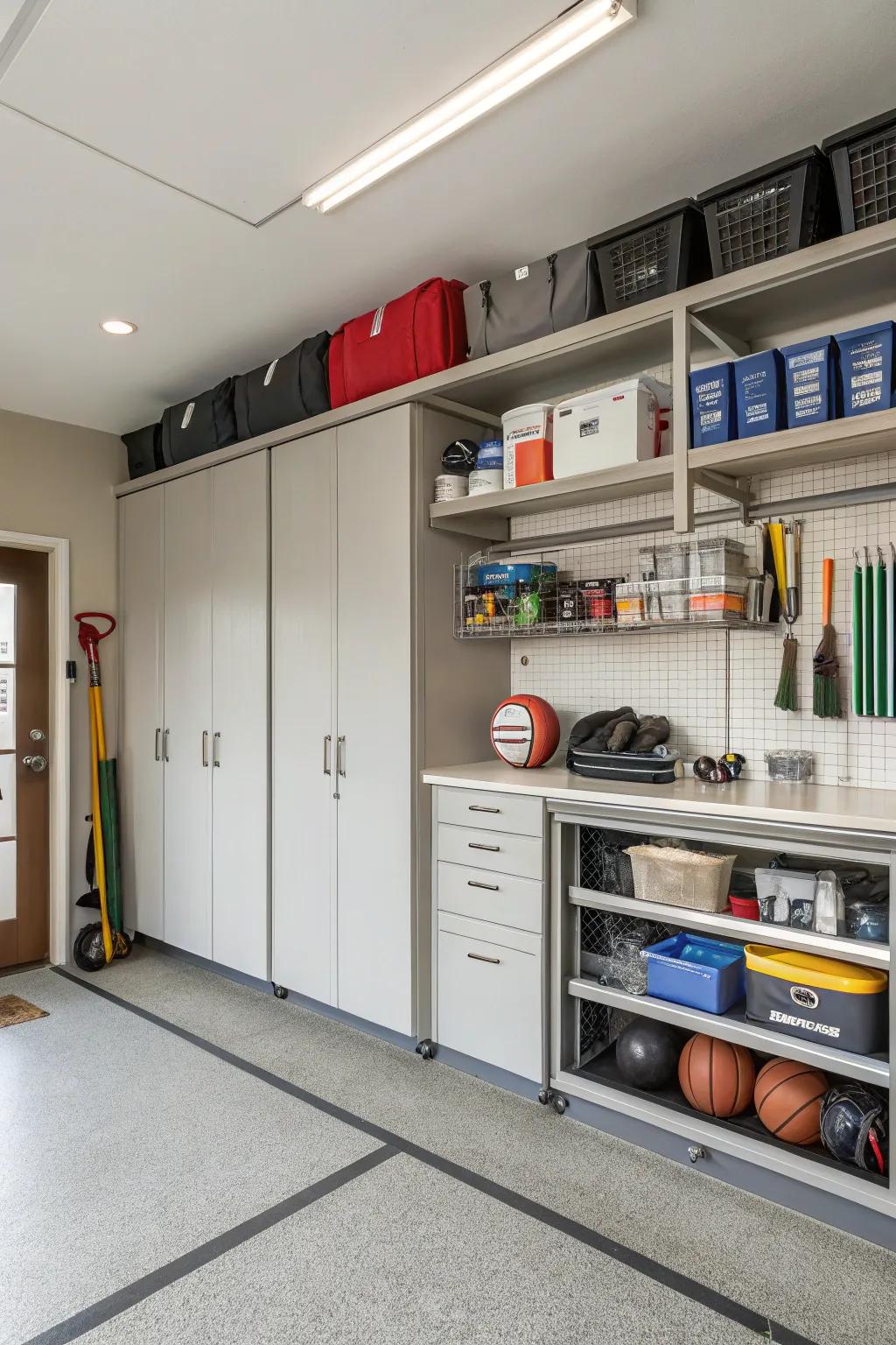 Maximize space with storage solutions that keep everything organized.