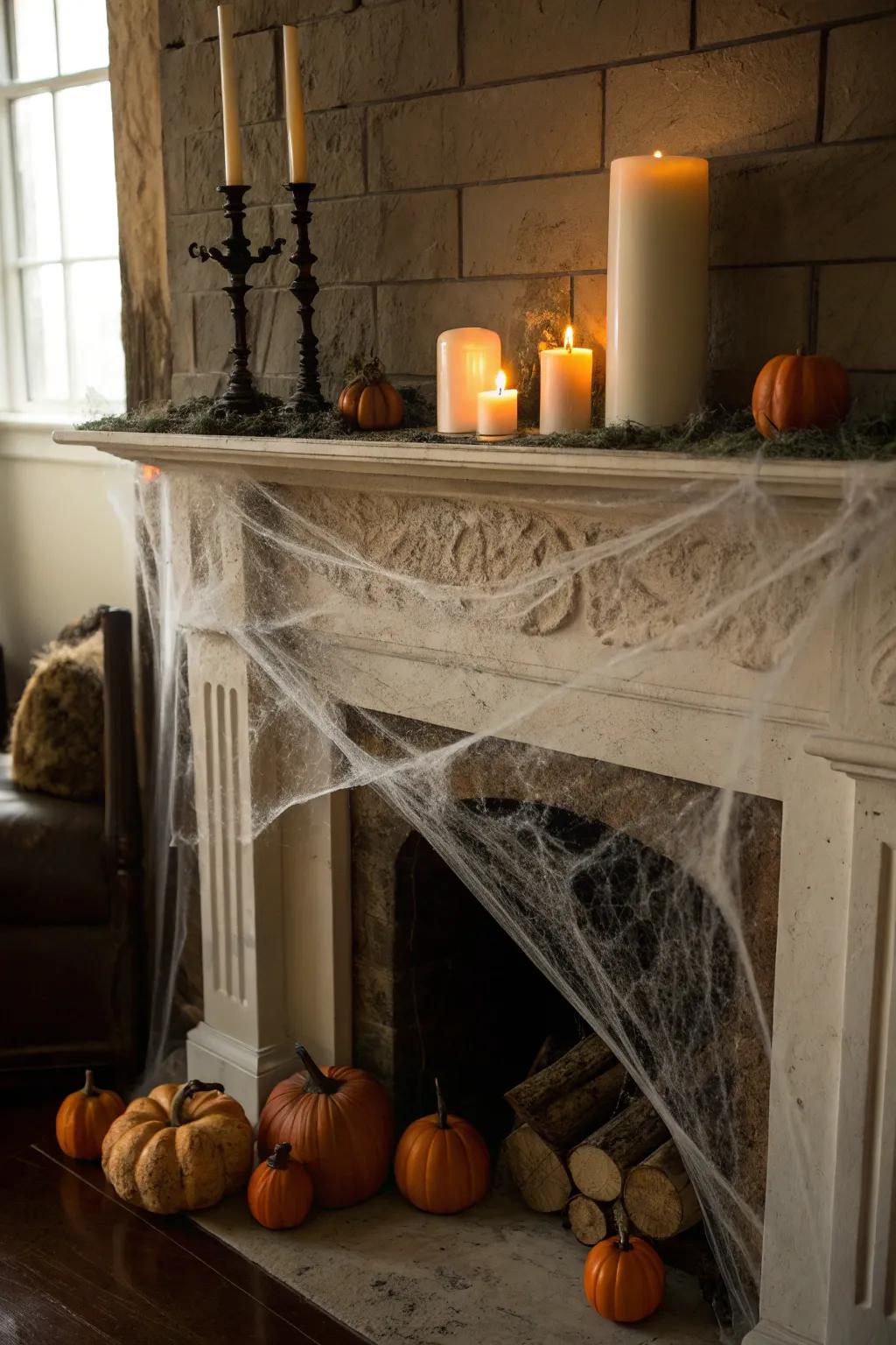 Create a hauntingly beautiful mantle for your Halloween decor.