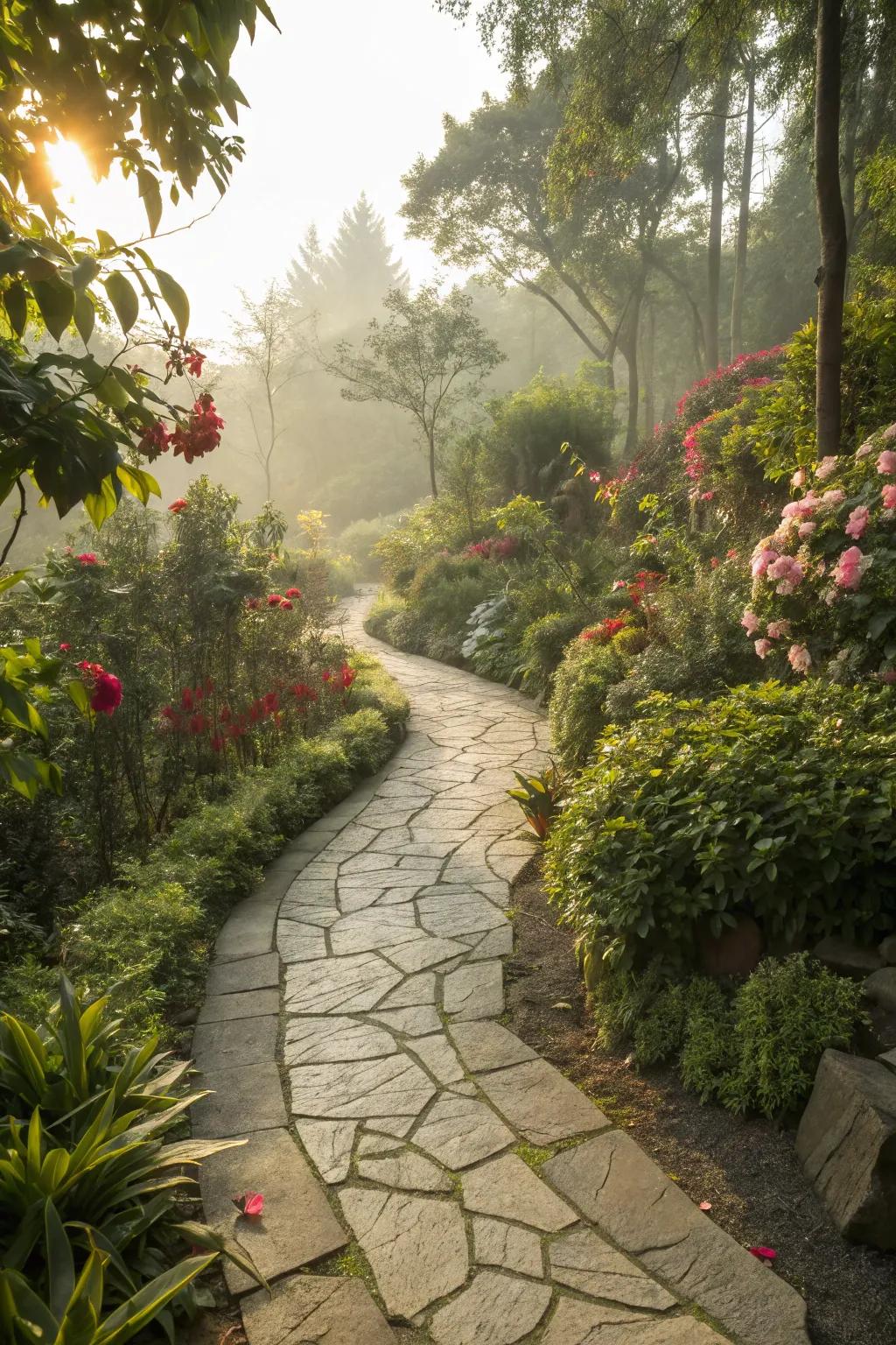 Artistic stone pathways enrich your garden with appeal and organization.