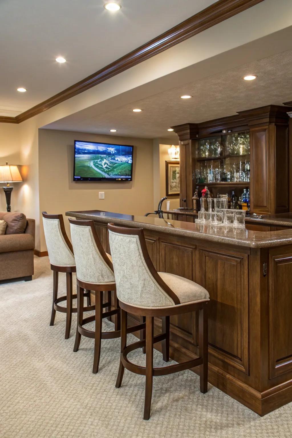Comfy seating makes the bar experience so much better.