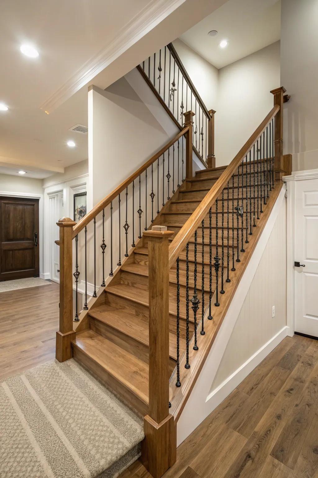 The combination of wood and metal gives a balanced mix of warmth and modern flair.