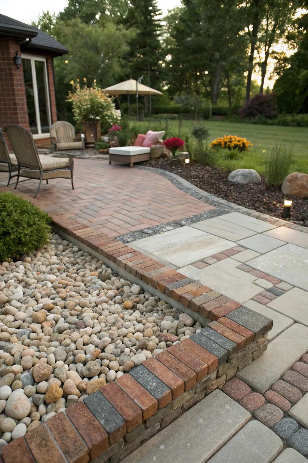 A vibrant mixture of materials for an alluring and sustainable patio.