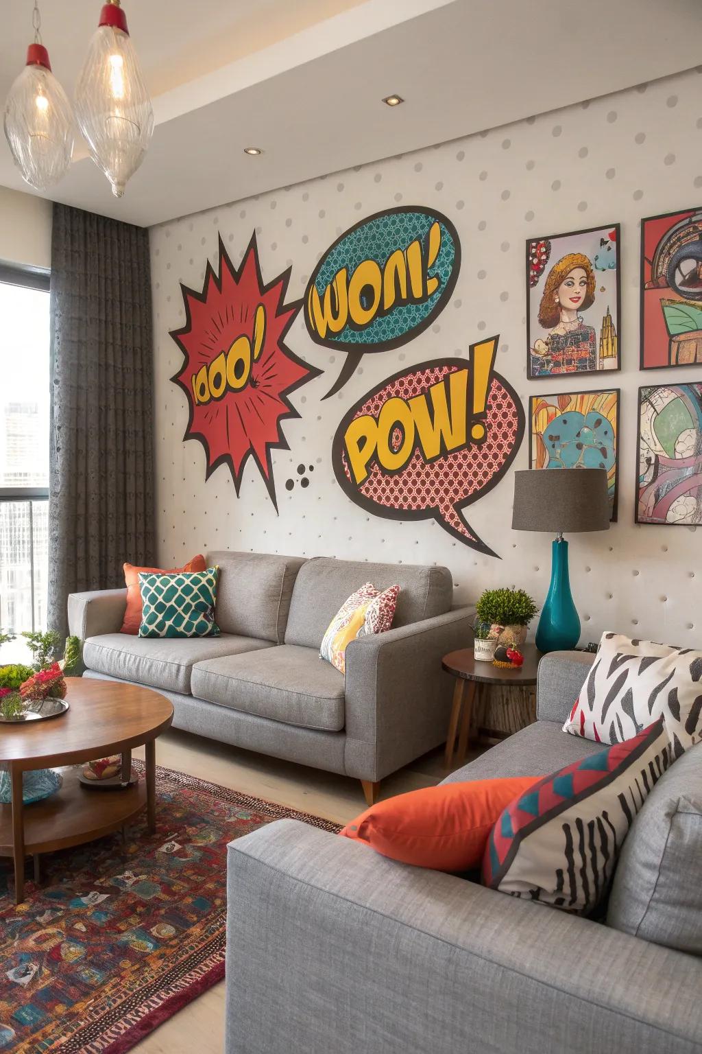 Let your decor speak with pop art text.