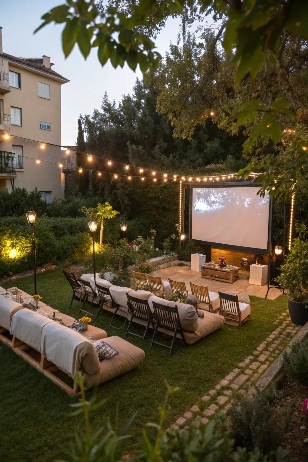 Enjoy classic films under the stars at an outdoor movie night.