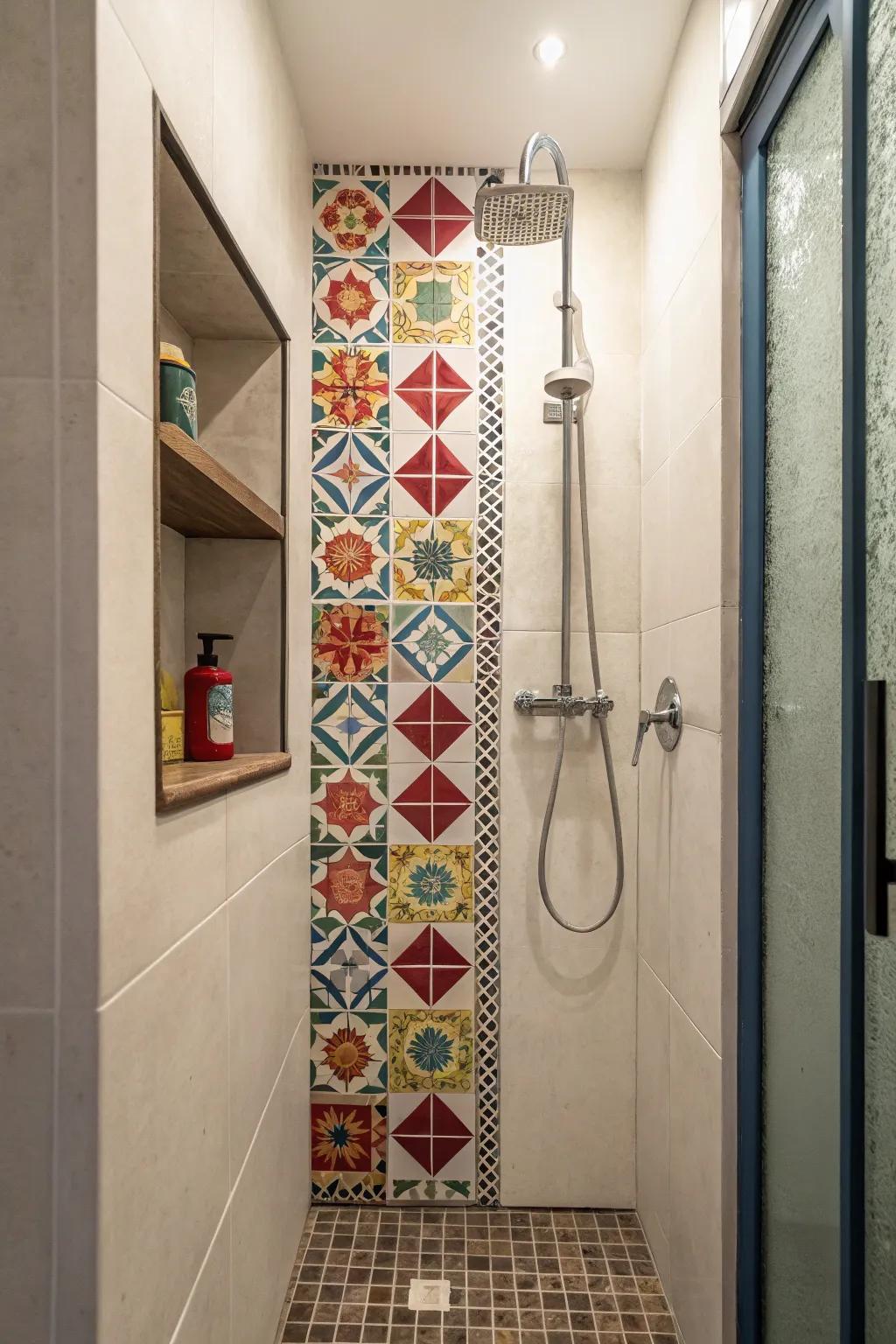Accent walls introduce drama and style to bathrooms.