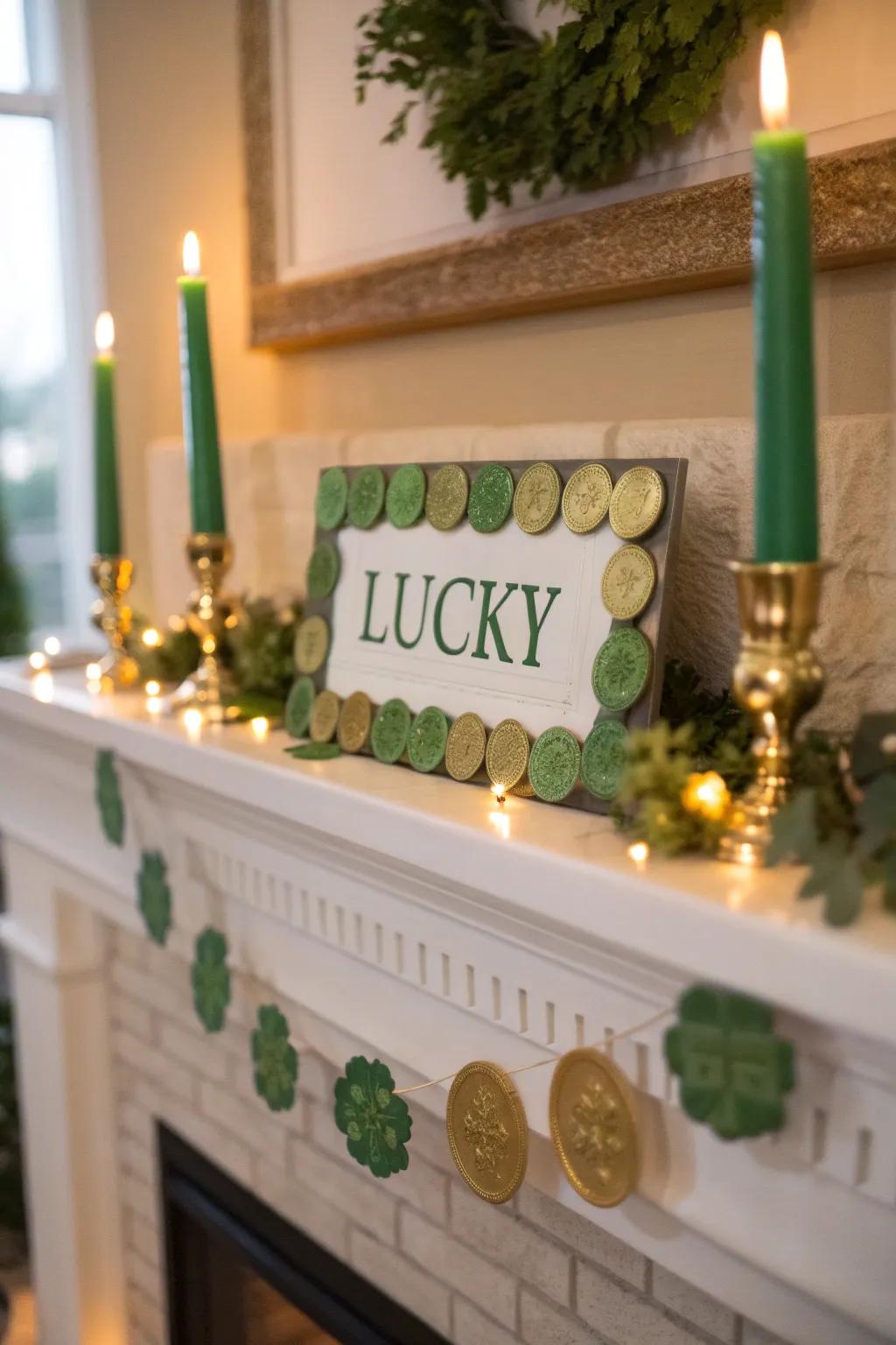 Fill your abode with good fortune, starting with a festive fireplace mantel.