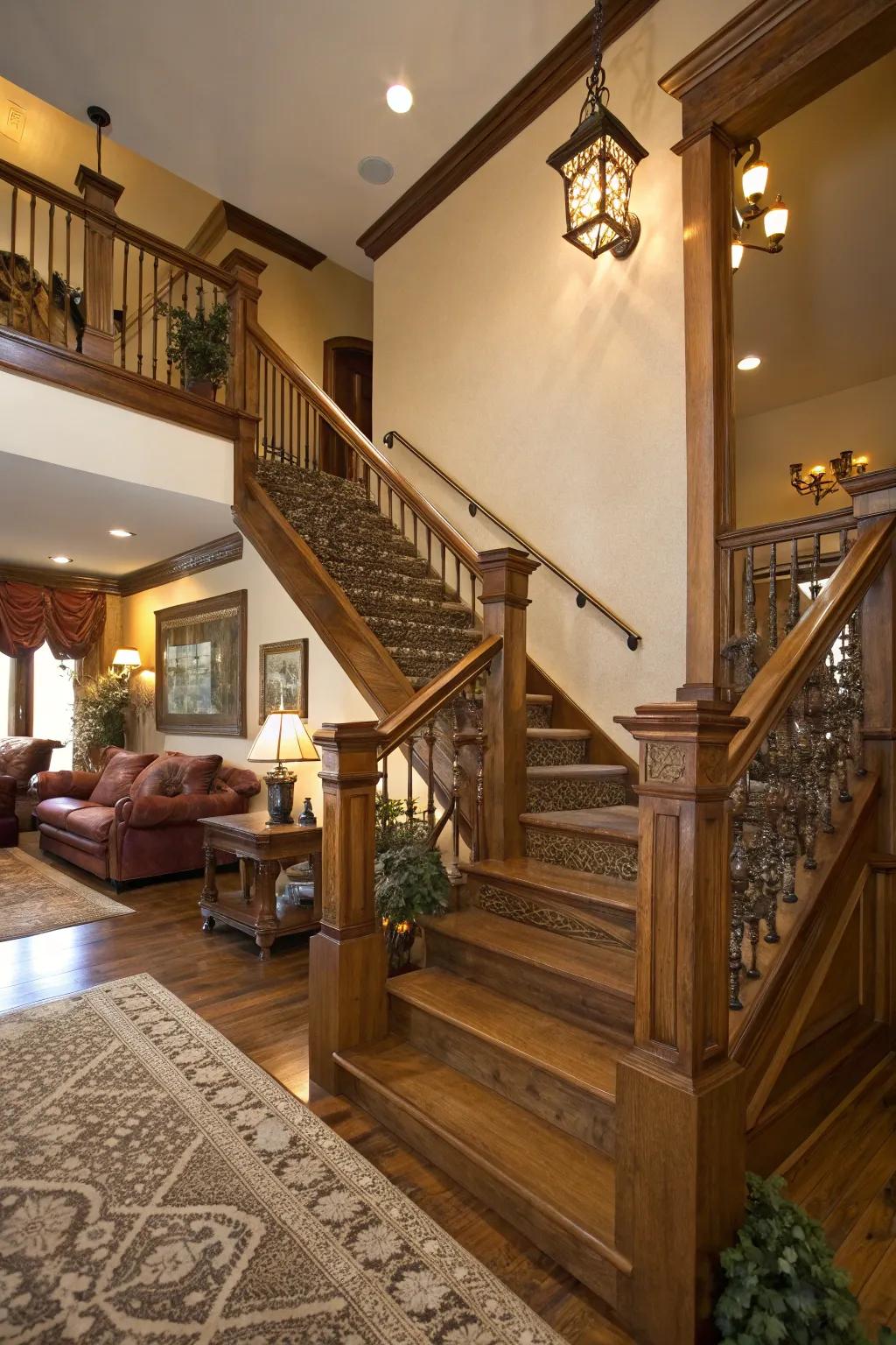 Wood finishes bring warmth and sophistication to your stairs.