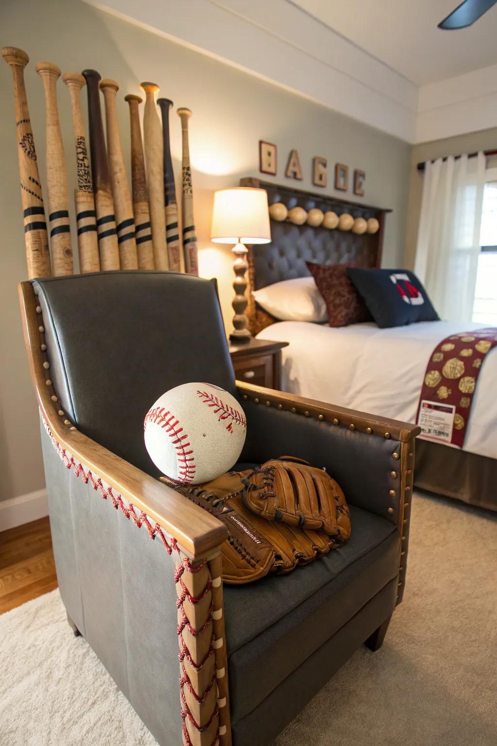 Infuse your space with unique baseball-themed furniture that adds character.