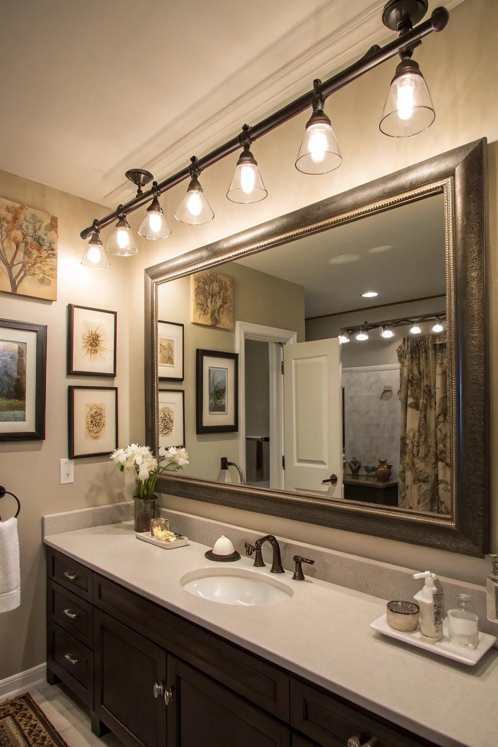 Repositionable spotlights provide custom lighting solutions.