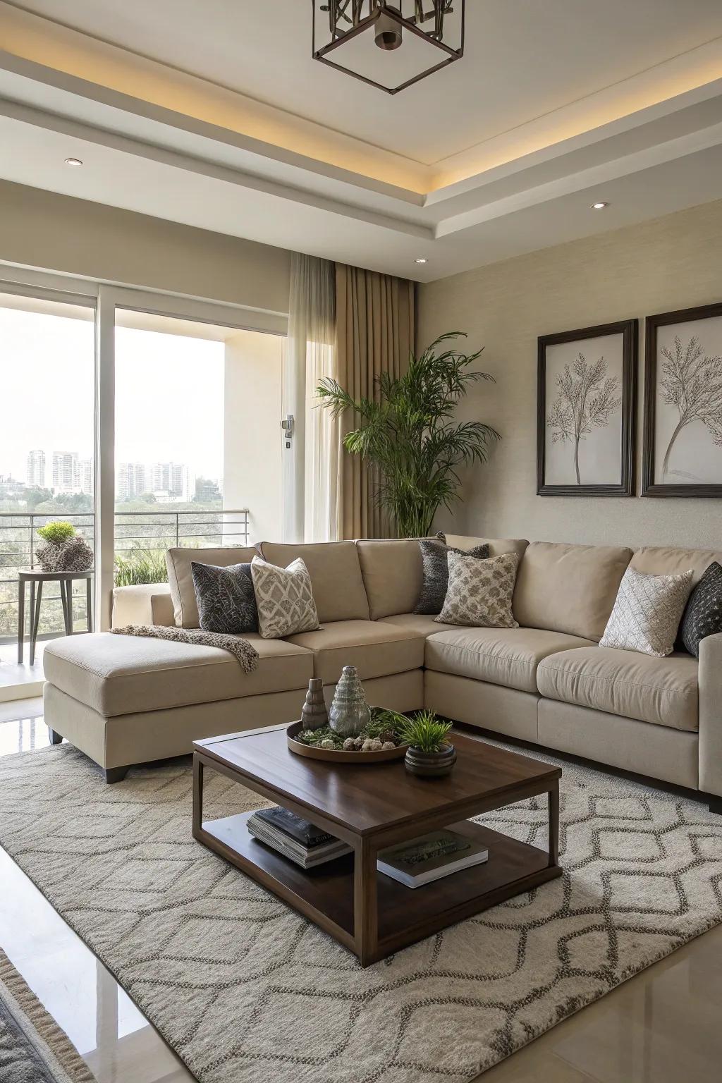 Sectionals introduce plentiful seating and aesthetic to lounges of any dimension.