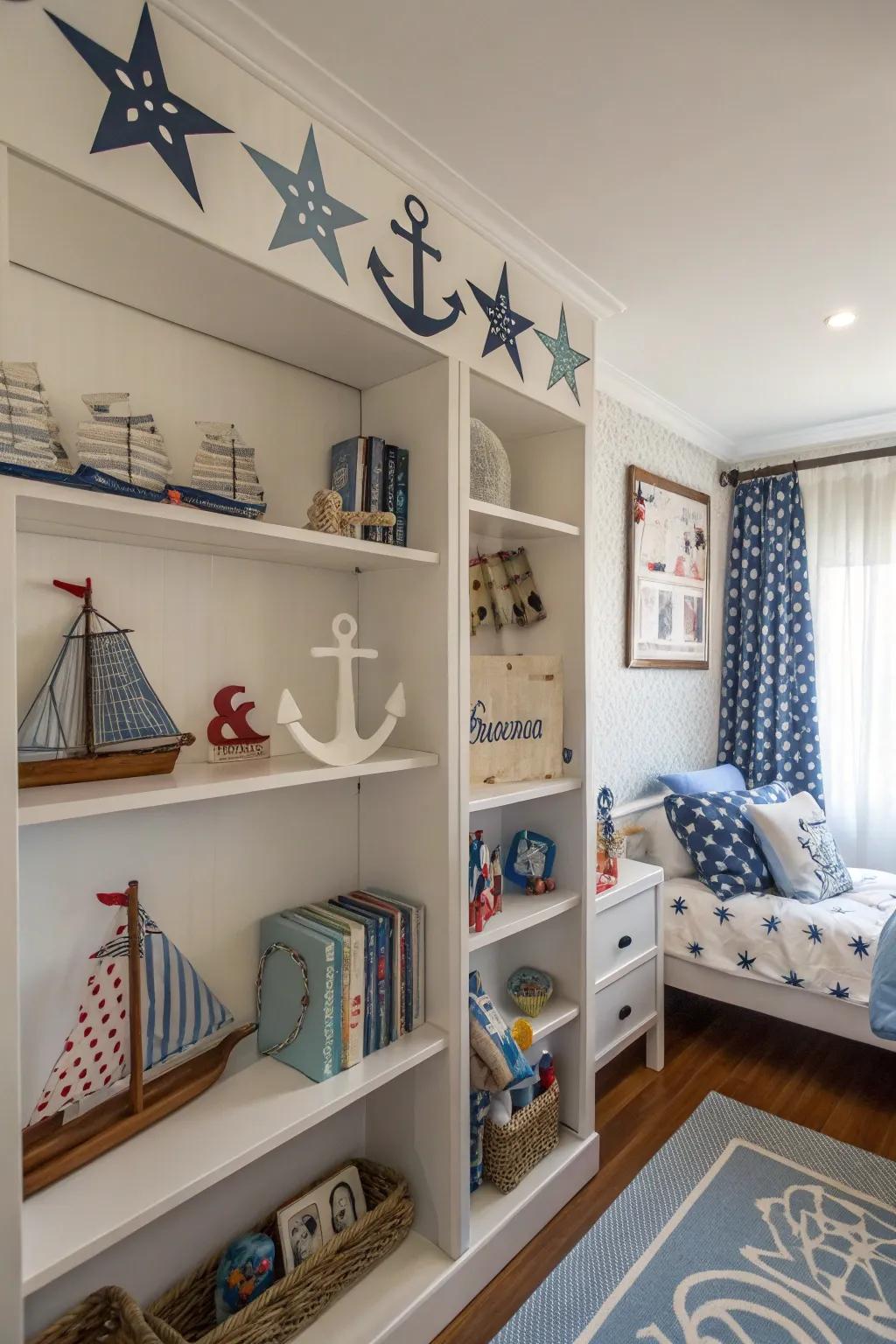 Creative shelves bring personality and fun.