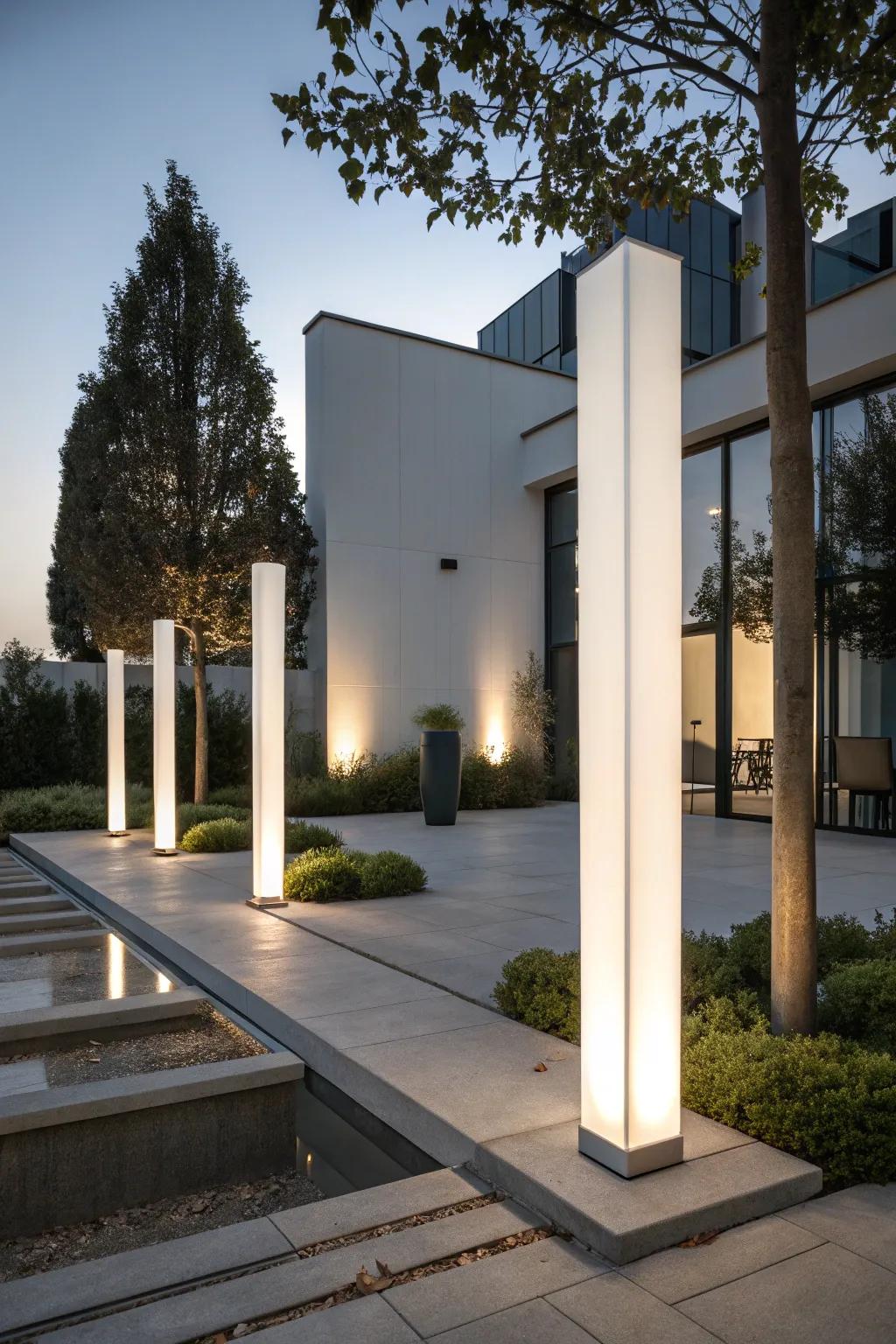 Achieve a refined modern style with minimalist column designs.