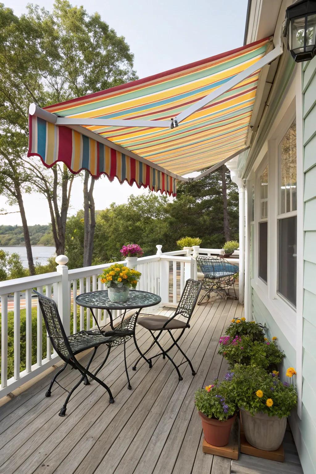 Awnings offer a versatile and budget-friendly way to cover your deck.