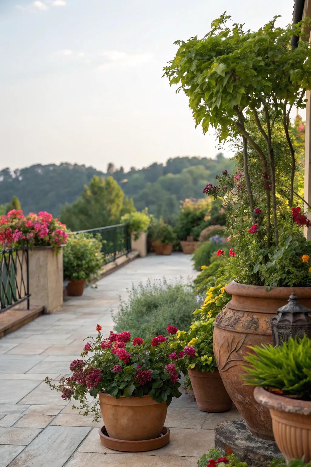 Greenery brings a natural touch to your open-air oasis.