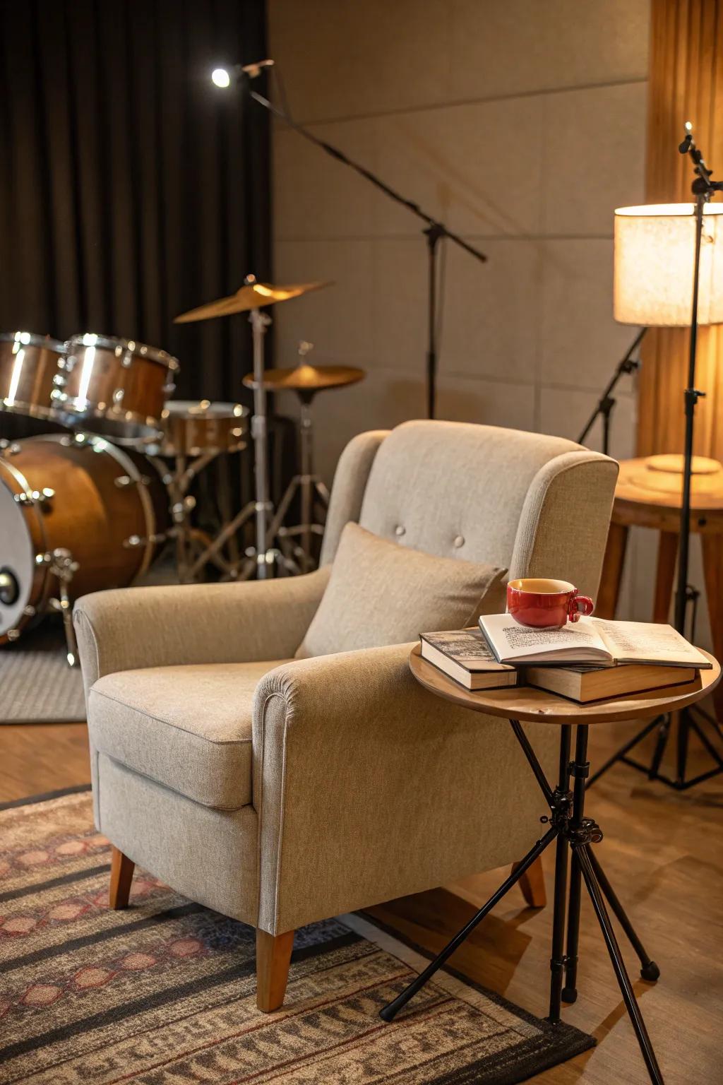 A chill zone can be the ideal place to recharge between sessions.