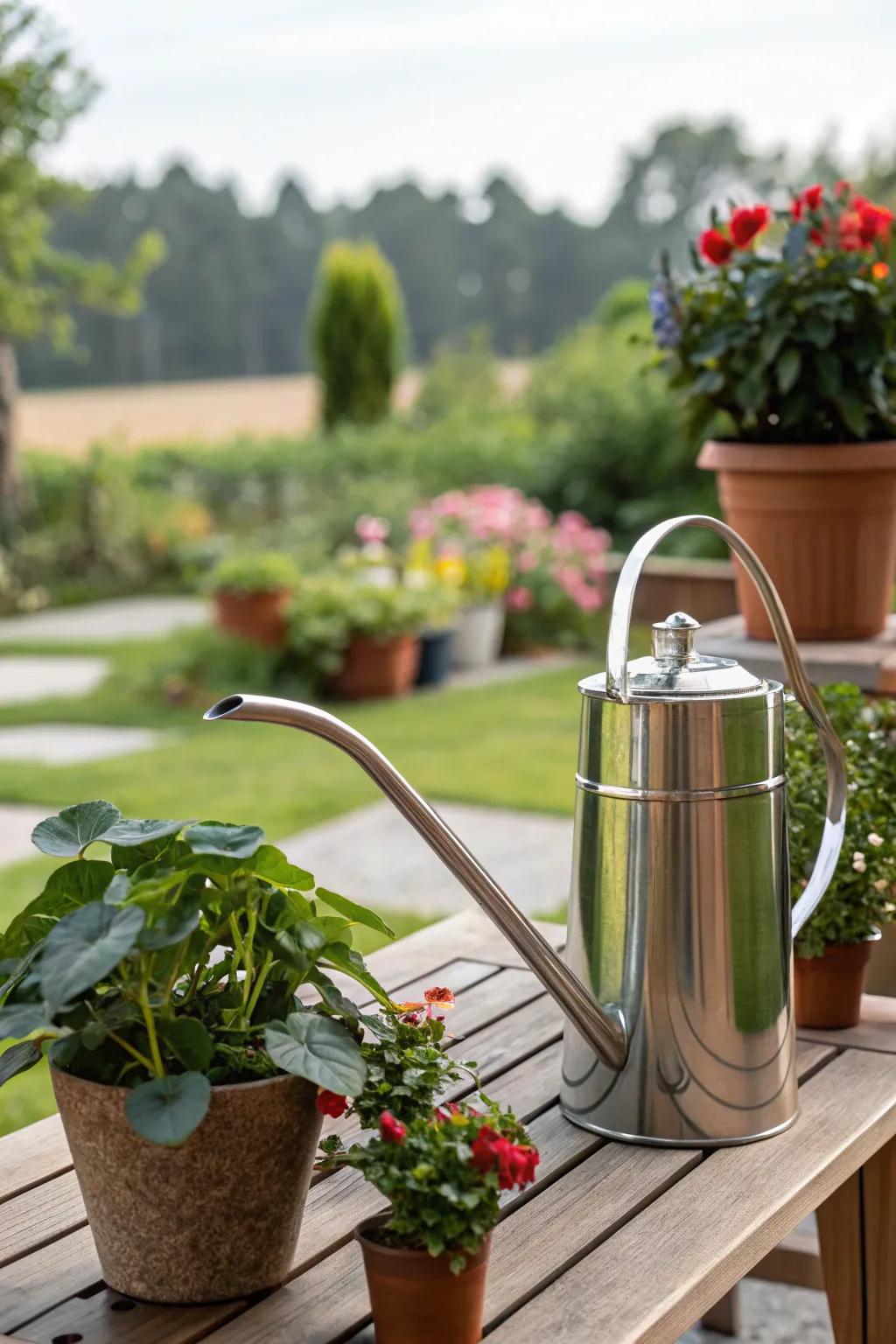 A watering can that combines style and functionality.