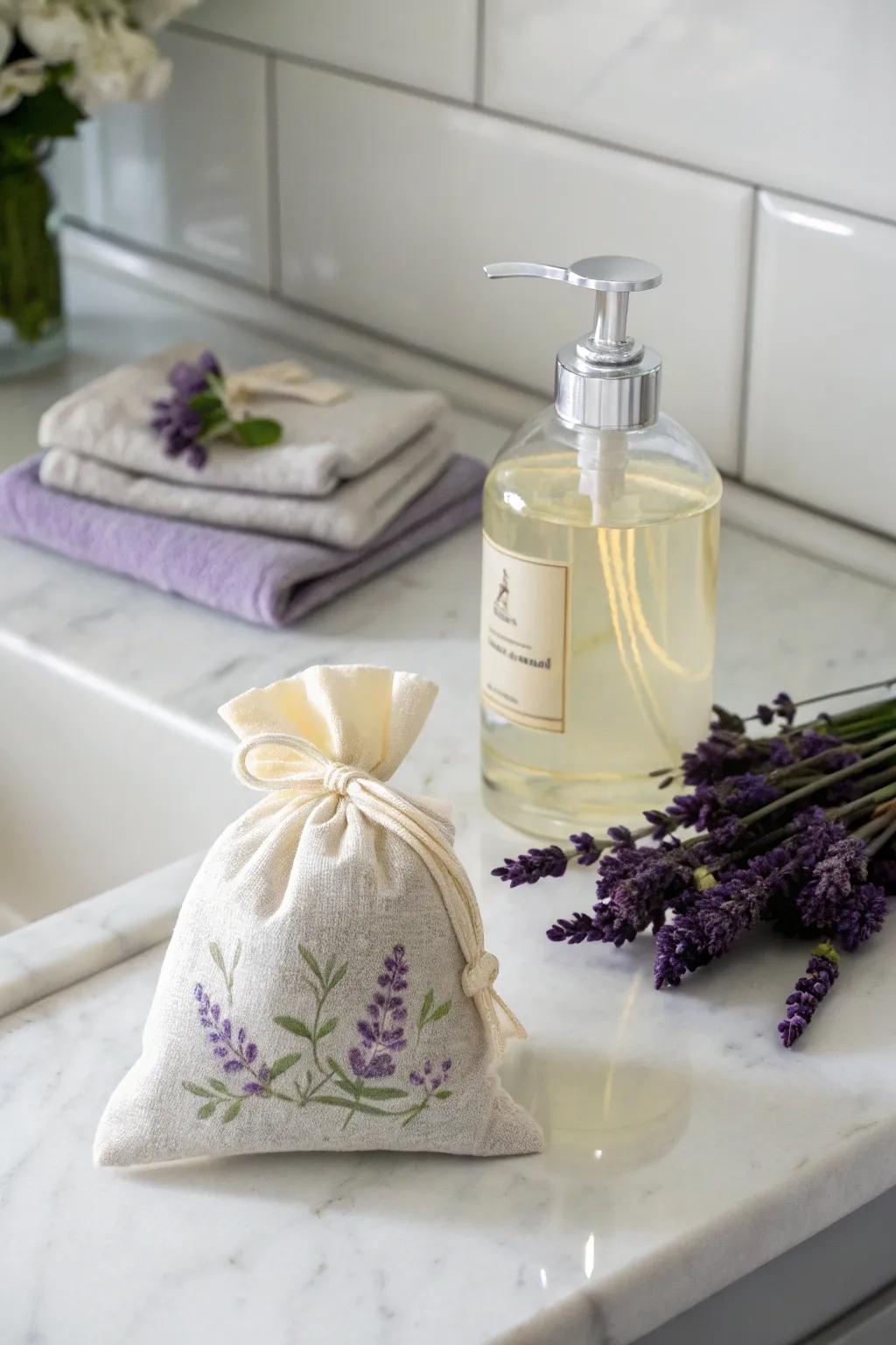 A fragrant mix of <strong>hand cleanser</strong> and fragrant sachet.” loading=”lazy” class=”pimg”>
	</picture><figcaption>A fragrant mix of <strong>hand cleanser</strong> and fragrant sachet.</figcaption></figure>
<p>Consist of a fragrant sachet with your <strong>hand cleanser</strong> present for an additional sensory joy. Pick scents like lavender or vanilla to enhance the soap’s scent.</p>
<h3>Try these:</h3>
<ul class=