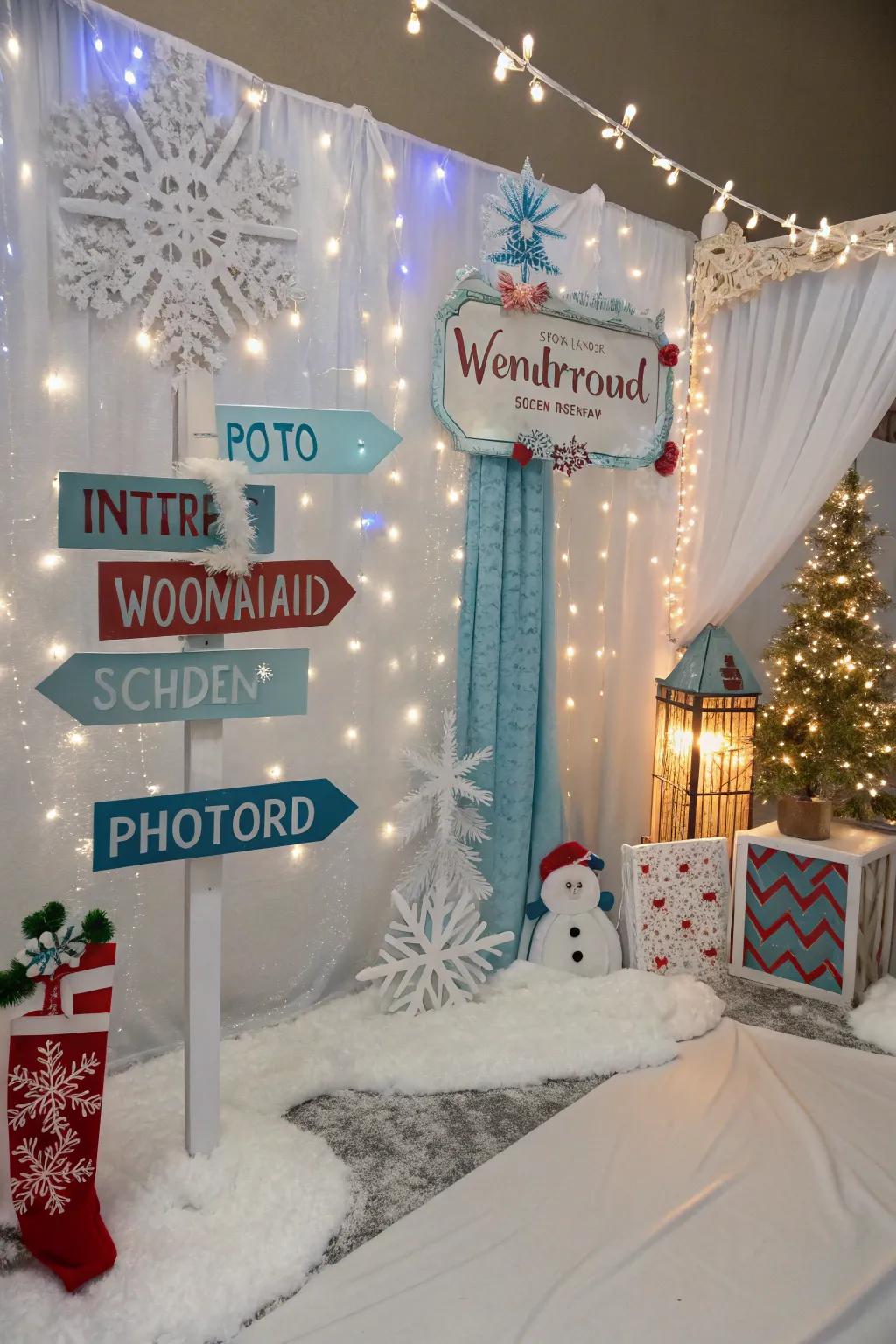 Capture memories in a winter wonderland photo booth.