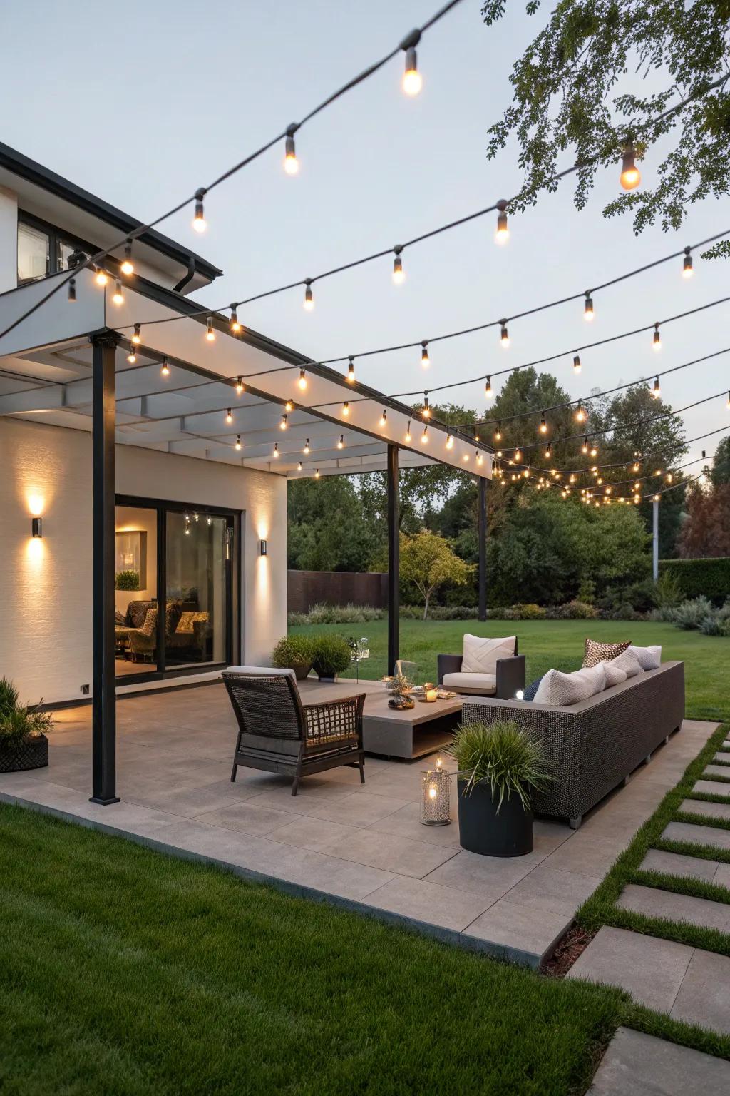 Let ambient lighting illuminate your evenings outdoors.