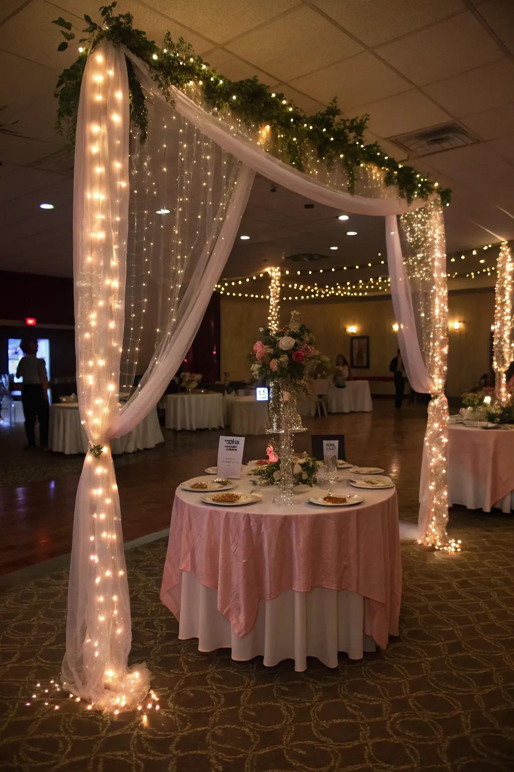Luminous strands imbue charm and captivation into your prom arrangement.