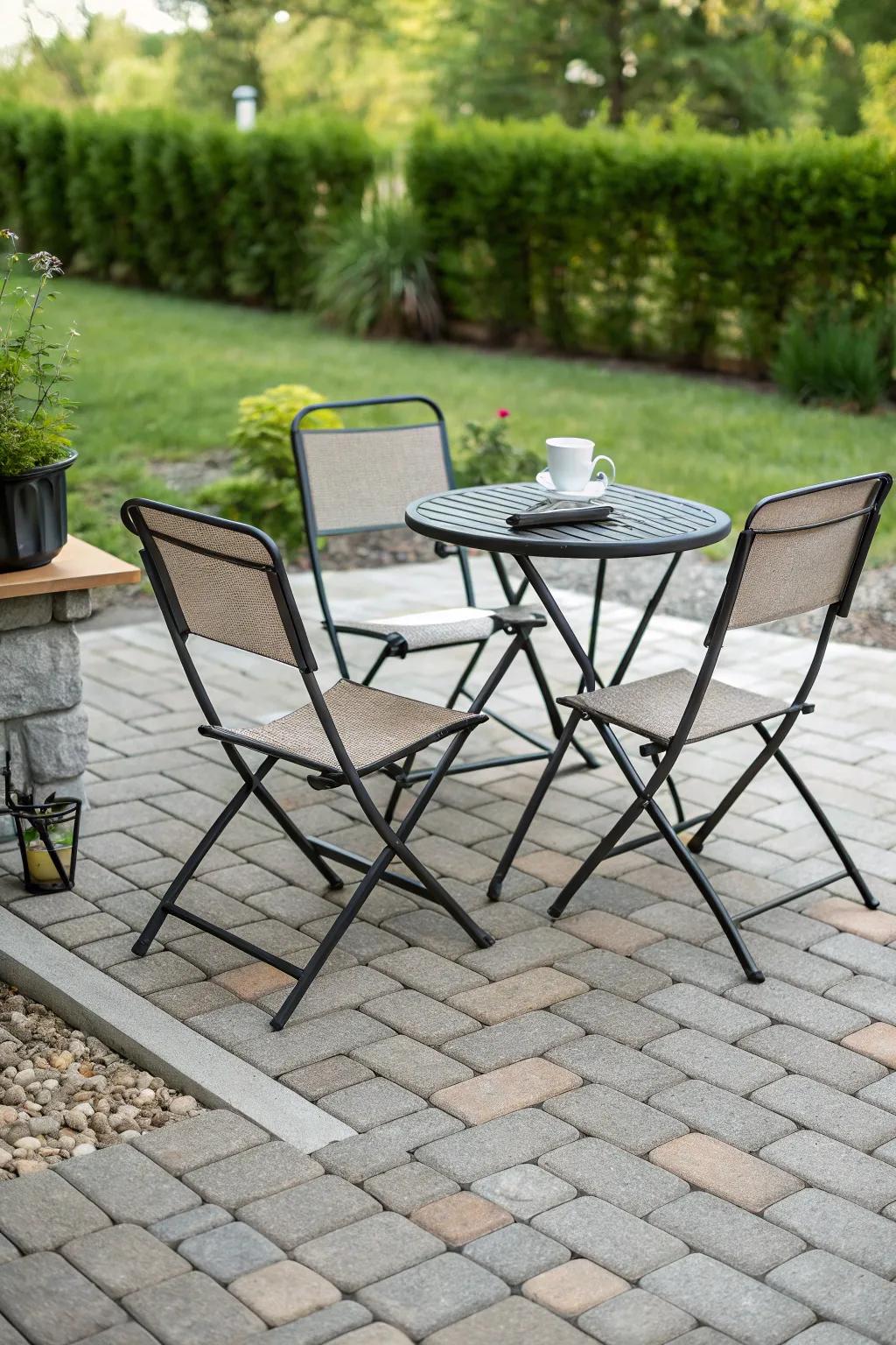 Versatile furniture that adapts to your patio needs.