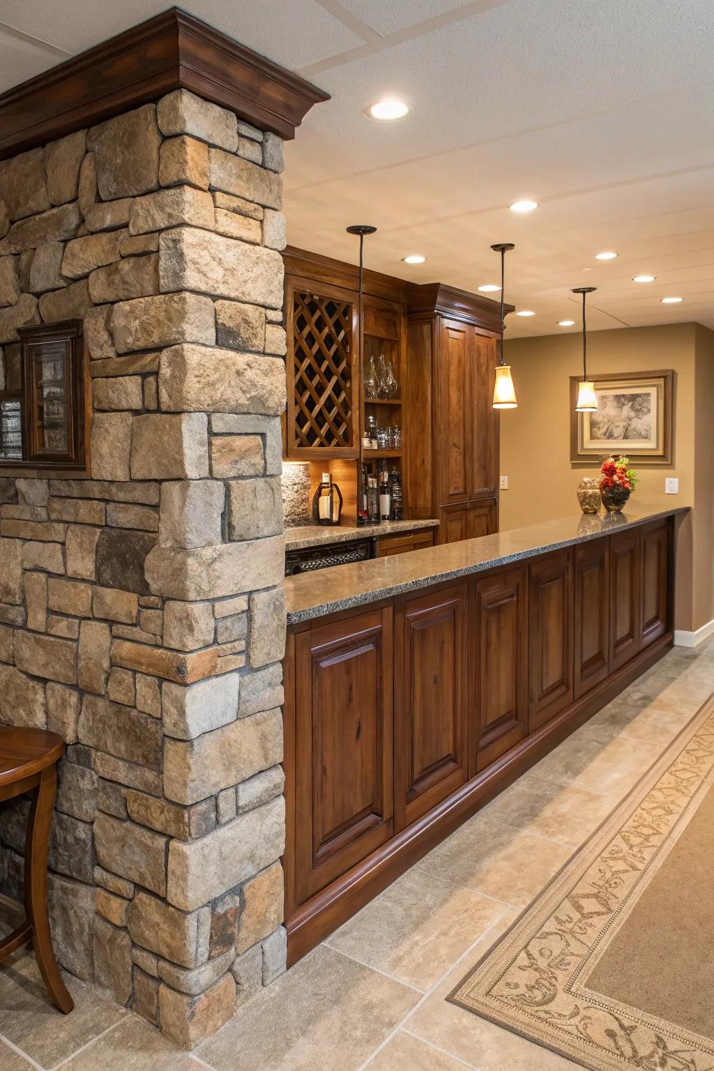 Blended materials inject texture and depth into your bar's blueprint.