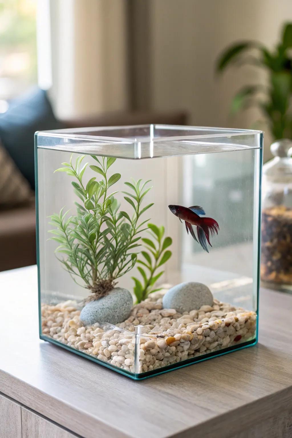 Simple setups highlight the natural beauty of your betta.