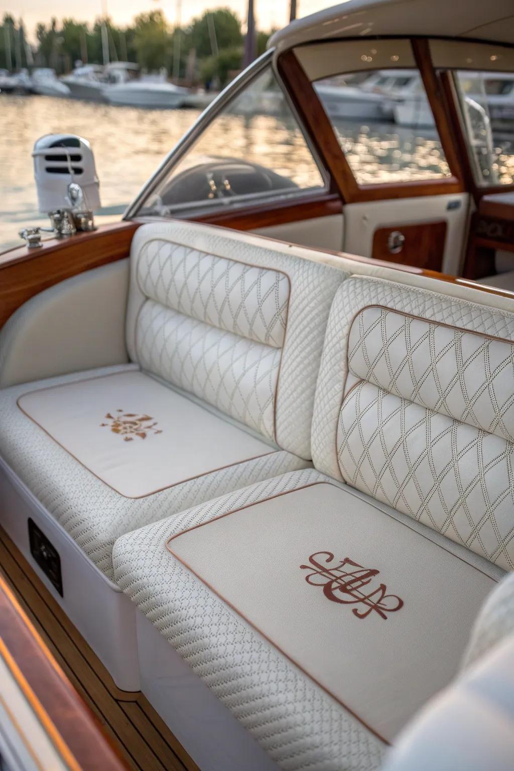 Personalize your boat's interior with custom stitching and unique details.