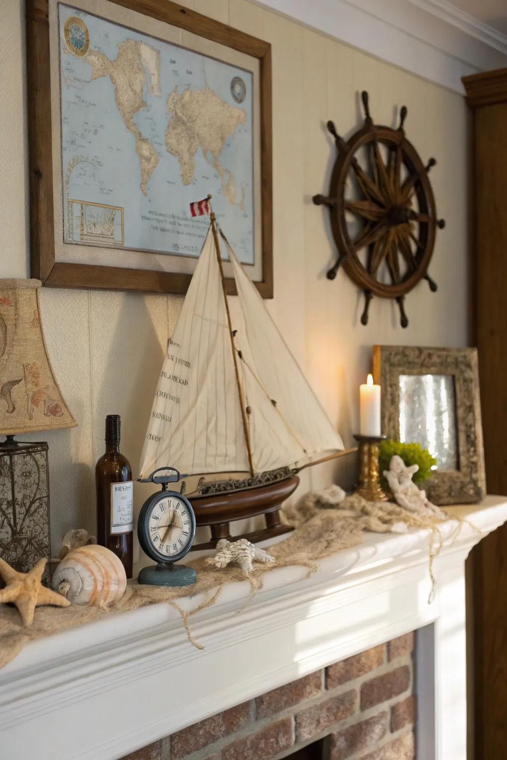 Nautical accents add a touch of sea-inspired charm.