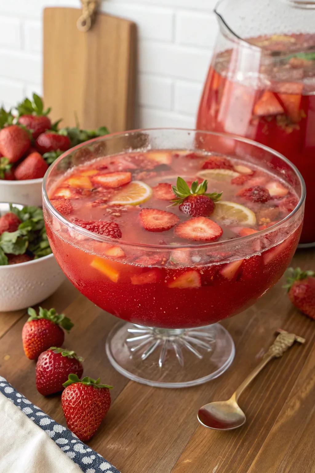 An invigorating scarlet berry refresher, a perfect accompaniment to the scarlet theme.