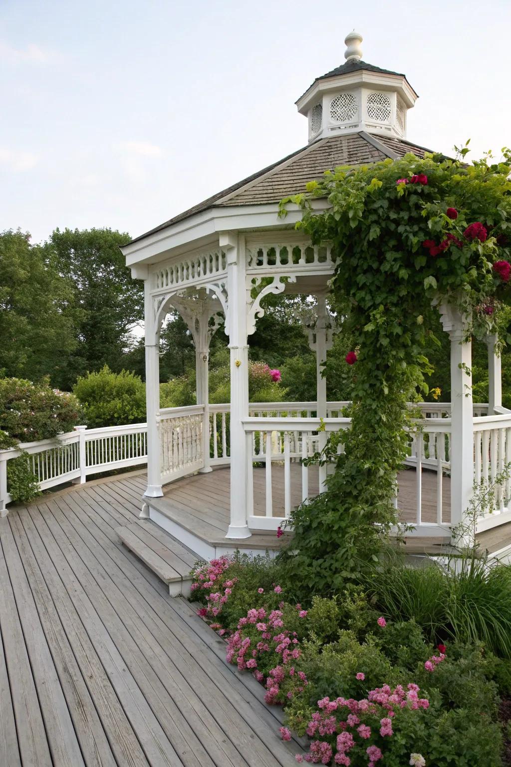 Gazebos provide elegant shelter and a focal point for any outdoor space.