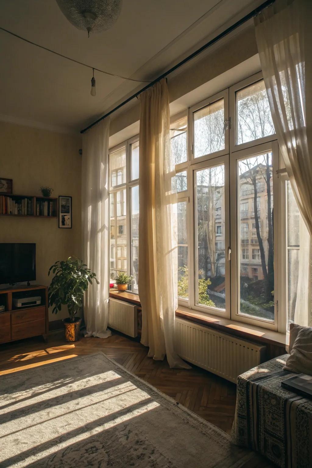 Natural light can significantly enhance the perceived space of your apartment.