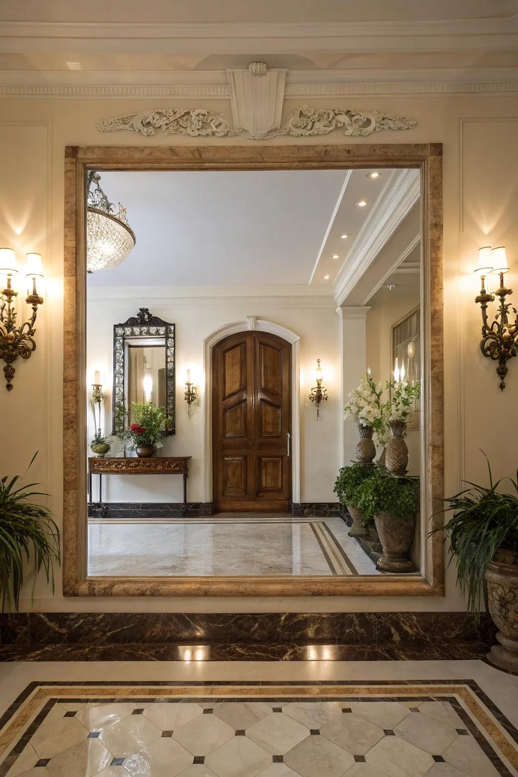 Sconces add understated elegance to this foyer.