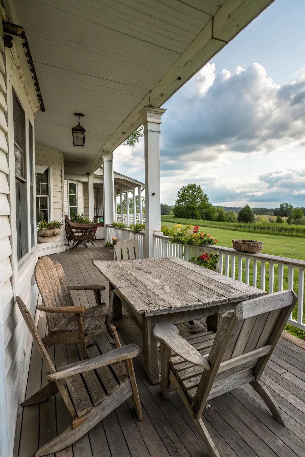 Country furniture pieces add real farmhouse charm.