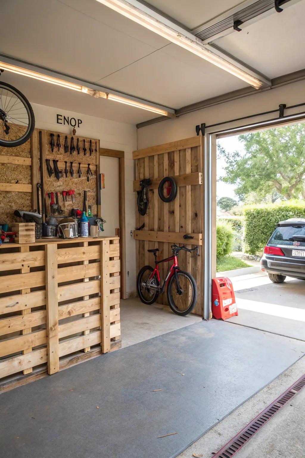 DIY pallet walls offer a cost-effective and rustic charm.