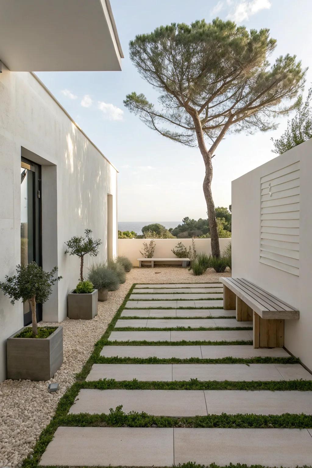 A serene outdoor room offering a minimalist design.