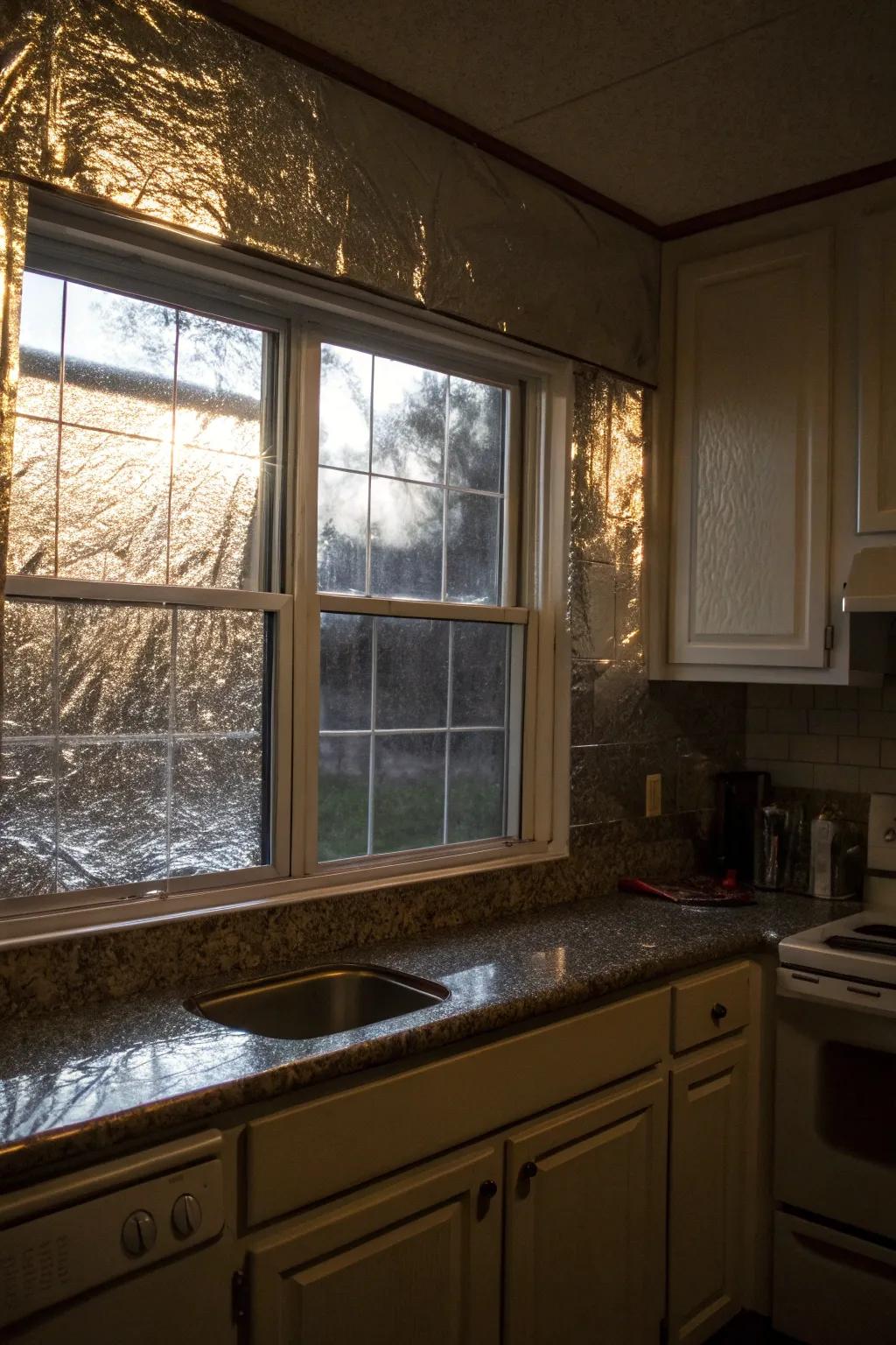 Aluminum foil is a simple yet effective way to block light on a budget.