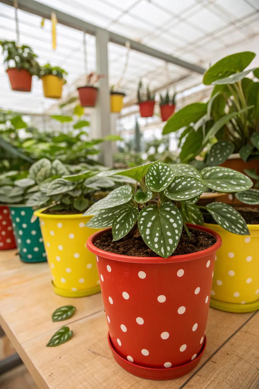 Brighten your space with the playful polka dot plant.