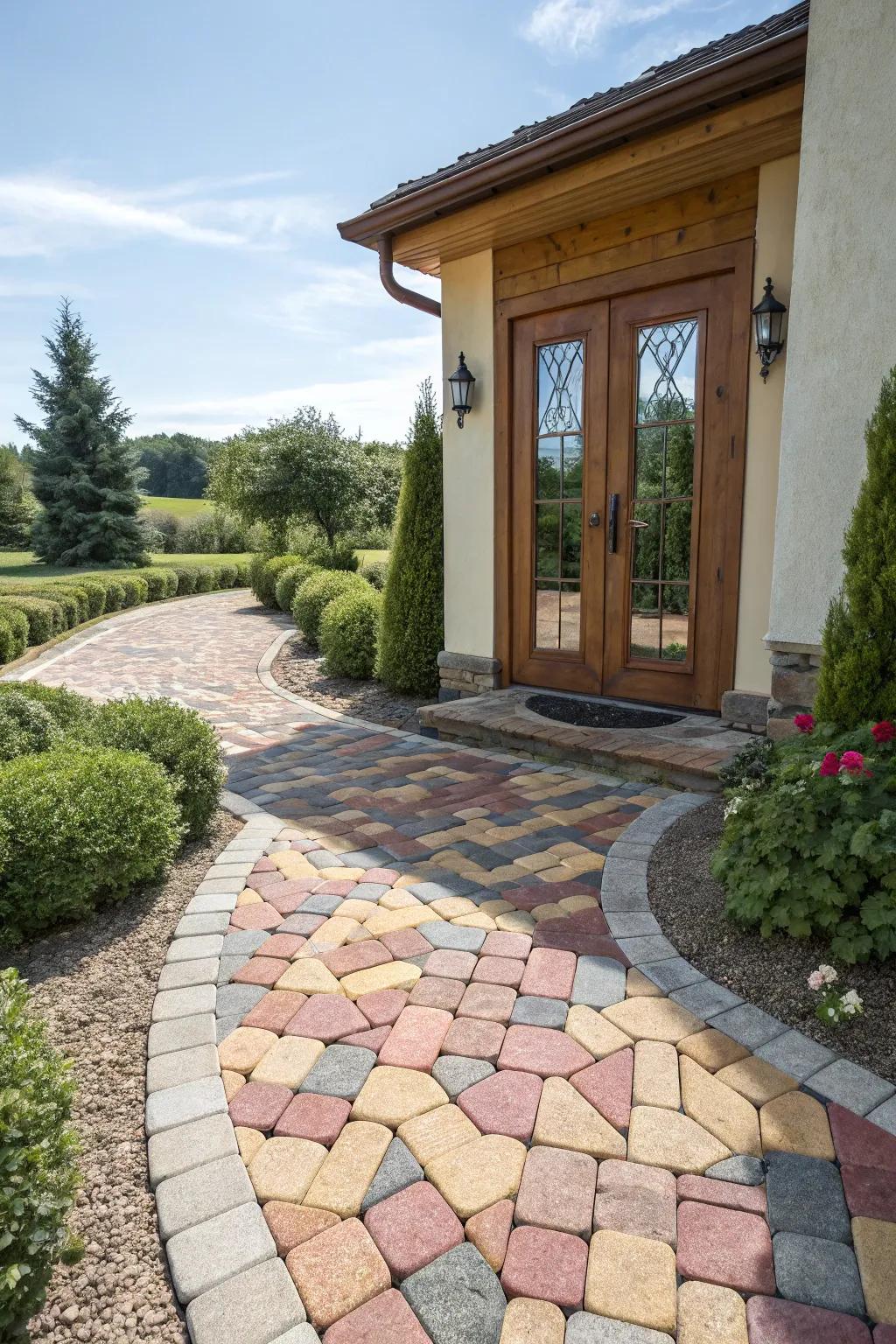 Vibrant shades bring this connected entryway to life.